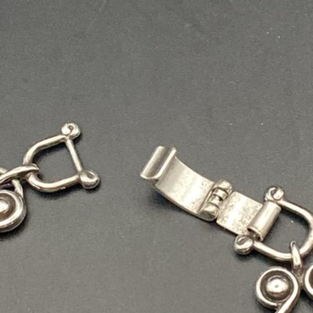 Signed Brighton Taos Heart  Bracelet Silver Plate Retired 7.5" Southwestern - Picture 4 of 11